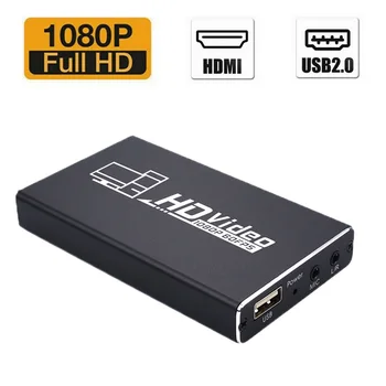 

2020 4K 1080P USB 2 Video Capture Card Video Record Box Streaming Adapter with 3.5mm Mic For PS4 Live Broadcasts Video Recording