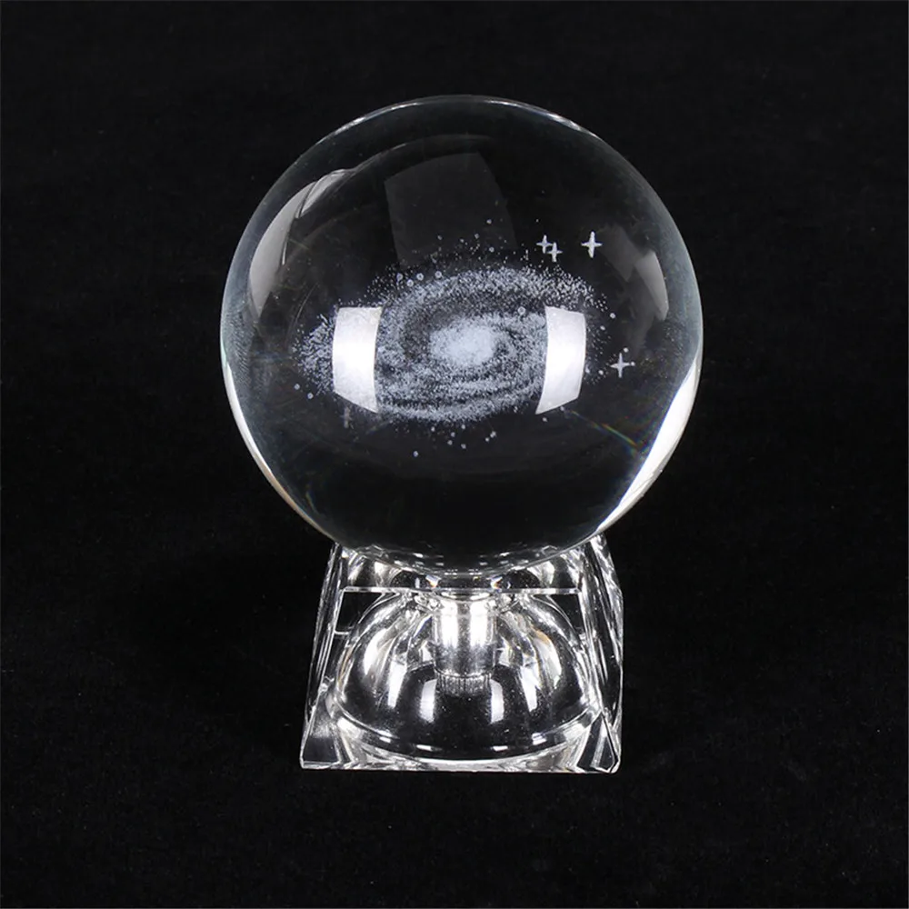  5cm/6cm 3D Engraved Galaxy system Milu deer Crystal lamp night light luminous Craft Glass round Sph - 4000075187909
