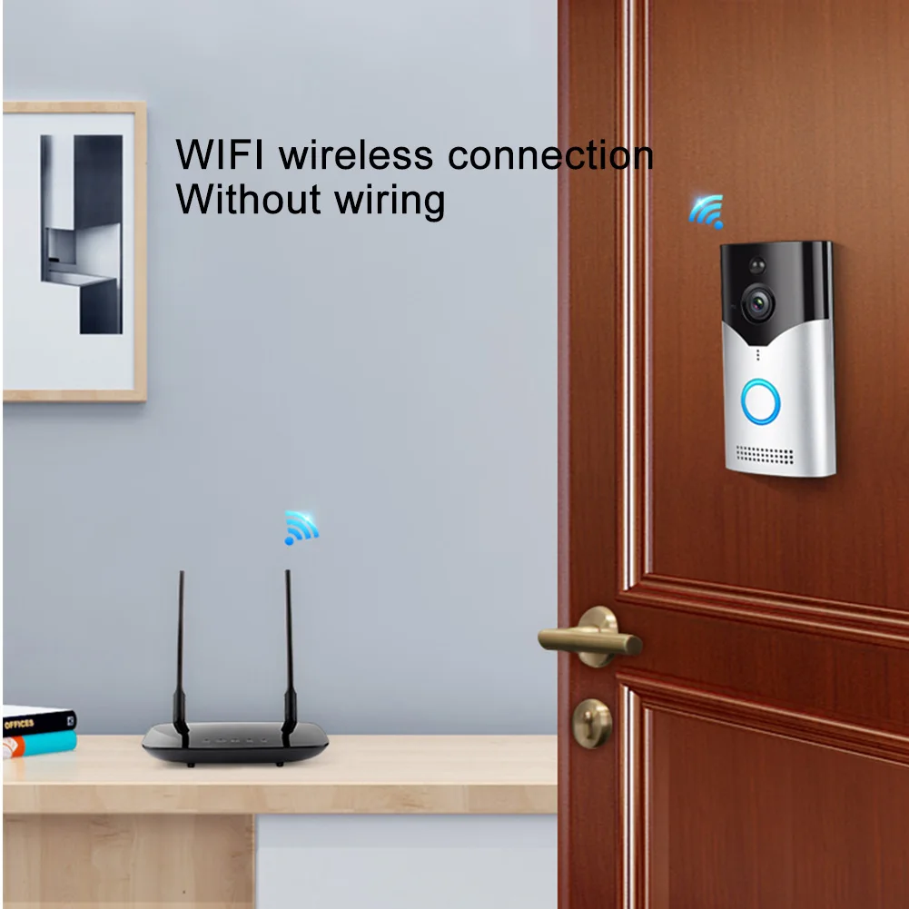 

Security Night Vision Detection Home Real Time Wireless HD Anti Theft Alarm Video Doorbell Smart 2 Way Talk Easy Install WIFI