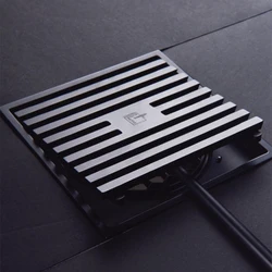 Black Floor Drain Washing Machine Dual-purpose Toilet All Copper Rectangular Strip Odor Proof Cover