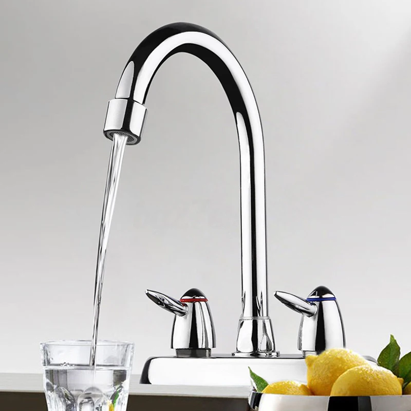 

Kitchen Sink Faucet Single Handle Pull Down Sprayer Brushed Nickel Mixer Tap