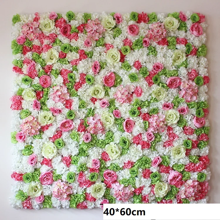 HAXIXINJING 60*40 см искусственные цветы Настенный Цветок голова Шелковые Розы Цветочные для свадебного фона - Цвет: as photo 6