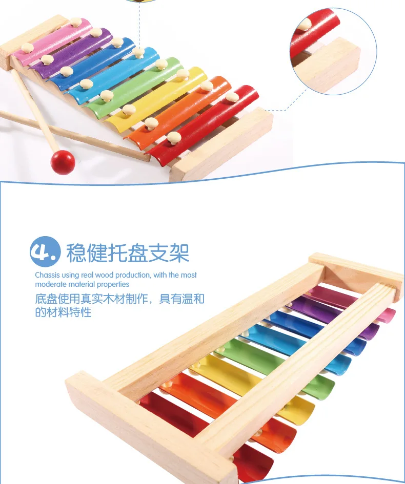 Wooden Music Box Children Early Education Musical Instrument Toy Wood Hand Knock Music Box Music Toy