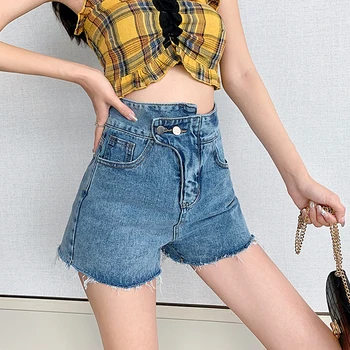 

High waist denim shorts female summer loose was thin 2020 new Korean students wearing a wide leg hot pants tide ins