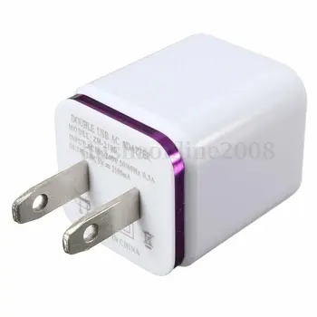 

Dual USB US Plug Universal Travel 5V 2A AC Wall Home Charger Shining fashion Comfortable Power Adapter Phone