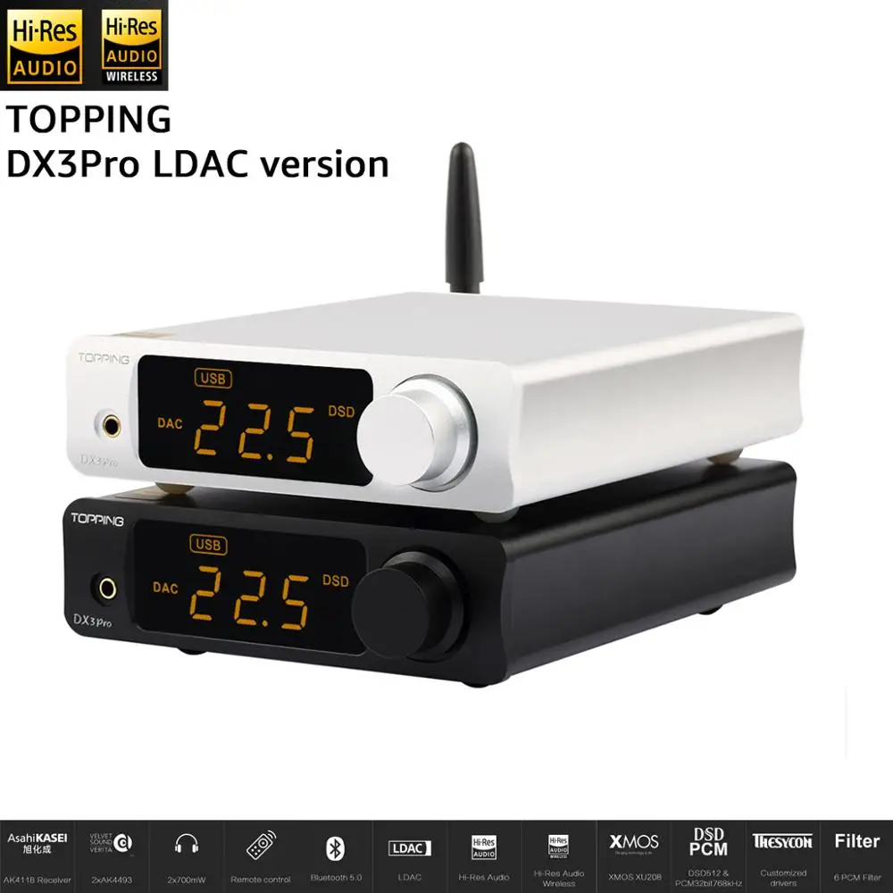 TOPPING DX3 PRO LDAC Edition Расшифровка Bluetooth amp AK4493 USB DAC XMOS XU208 DSD512 жесткий выход для наушников TPA6120A2