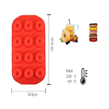 

12 Cups Cute Mini Donut Maker Donut Pan Doughnut Cake Mould Dough Tray