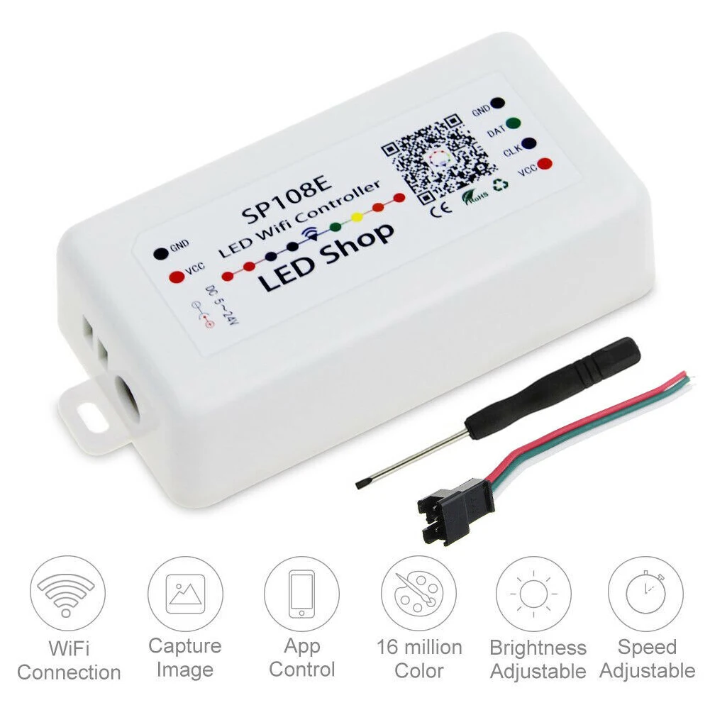SP108E DIY магический диммер wifi аксессуары WS2811 WS2812B DC5-24V регулируемый светодиодный контроллер для смартфона RGB полоса 2048 пикселей