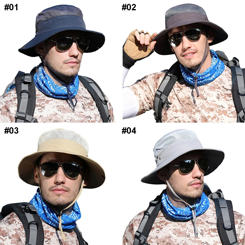 New Men Hunting Fishing Hats Outdoor Sports Cap Hiking Bucket Sun Hat Polyester Fishing Caps chapeu de pesca