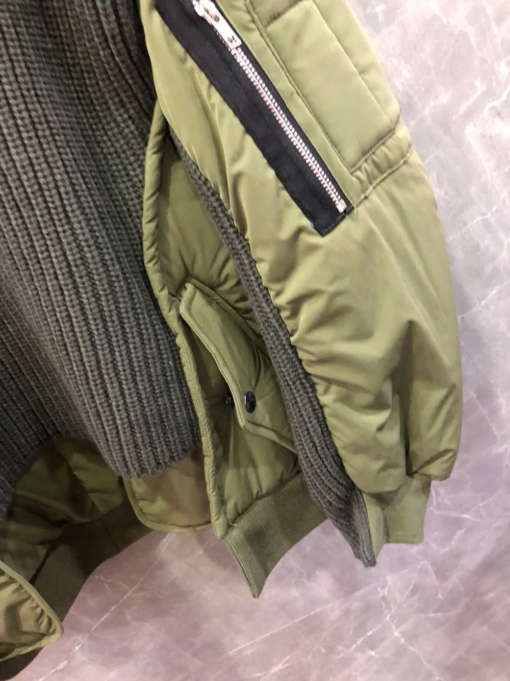 2019FW winner новые женские шерстяные вязаные Лоскутные толстовки женские повседневные пальто Топы 2 цвета пачка