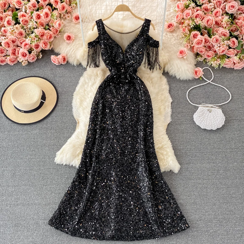 ワンピース Celine Abito Lungo Realizzato In Seta A Spalline Molto Fini Abito lungo con spalline beige da donna | Sandro Paris