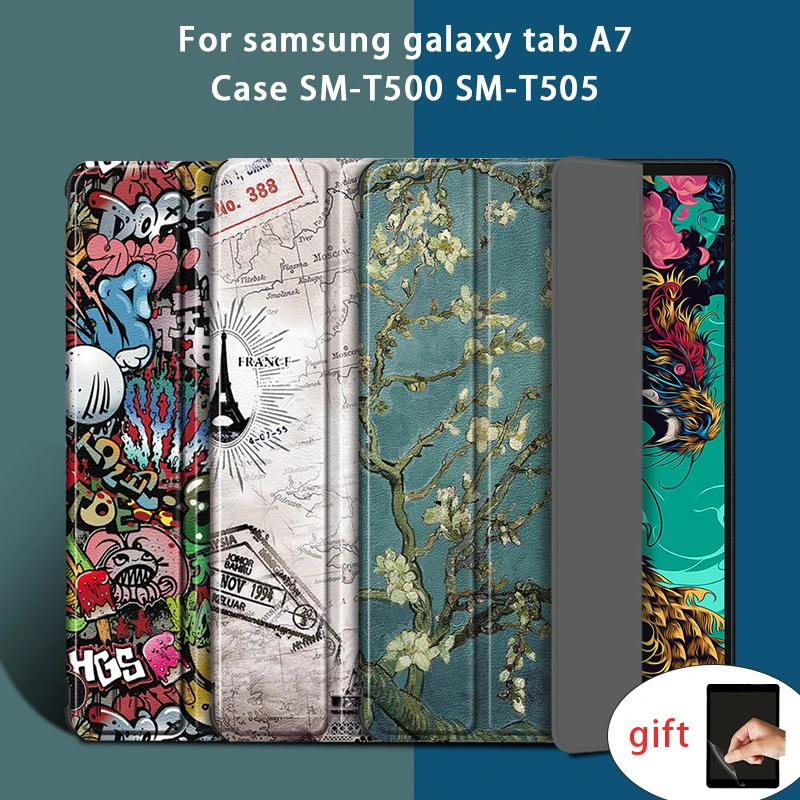 Caso inteligente capa para samsung galaxy tab a7 10.4 2020 caso SM-T500 SM-T505 couro suporte inteligente flor para galaxy tab a7 a 7 capa