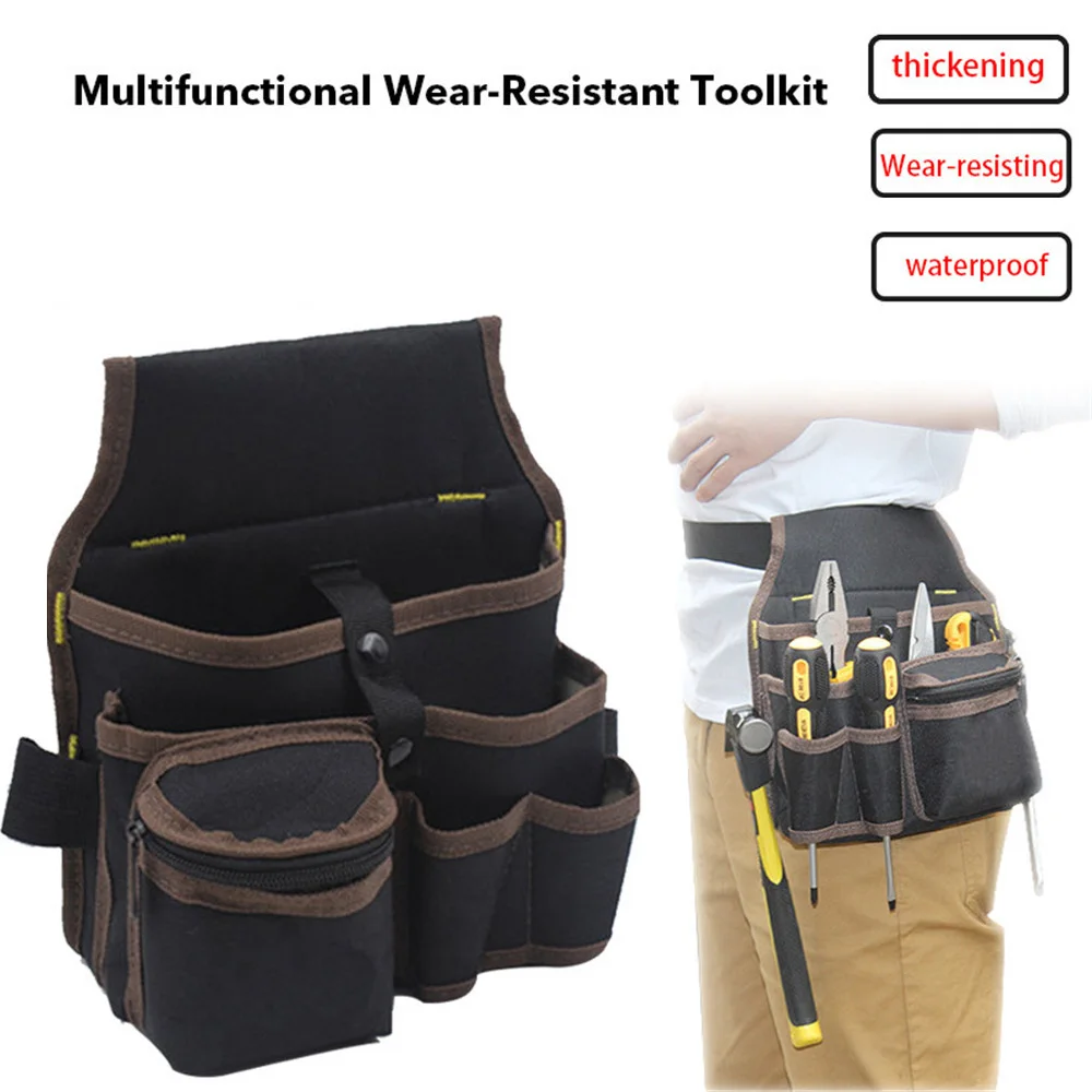 

Hardware Mechanics Tool Bag Large Capacity Utility Waist Pocket Tool Apron Pouch With Belt High Quality Multi-purpose