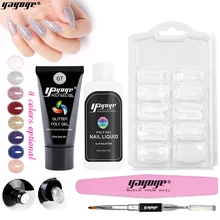 Yayoge 폴리 젤 반짝이 polygel 키트 네일 빌더 젤 세트 네일 연장 빛나는 폴란드어 손톱 30ml 8 색(China)