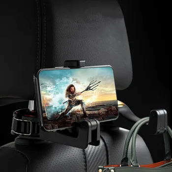 

1 PCS Multifunction Car Headrest Hook Seat Back Hanger Cell Phone Holder Stand Clip Tool Storage Bag Hook Accessories