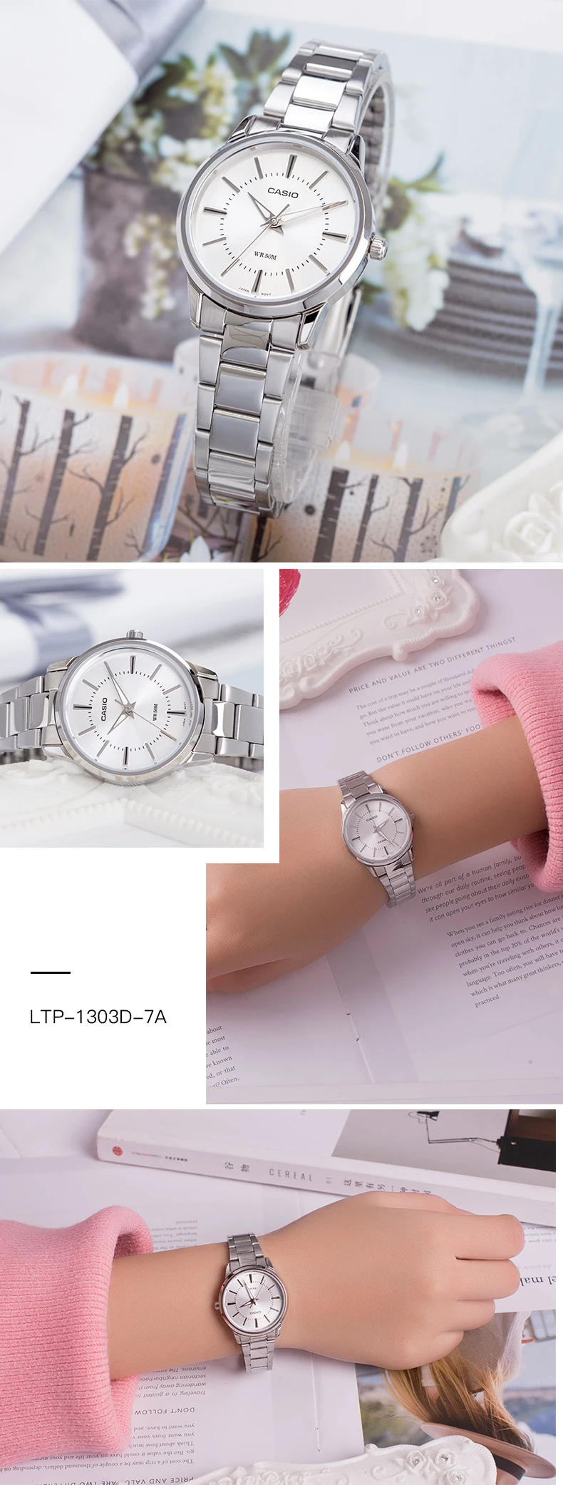 Casio Часы тренд дамы кварцевые часы LTP-1303D-4A