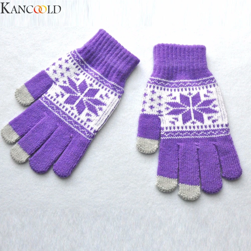 KANCOOLD, модные, мужские, женские, Winte, текстовые, кепки, активный, для смартфона, вязанные, мягкие, экранные перчатки, Новое поступление, вечерние, сексуальные, нарядные перчатки
