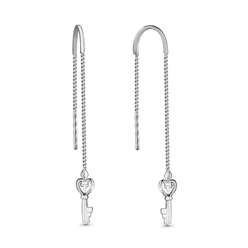 

Earrings long AQUAMARINE without inserts Silver 925