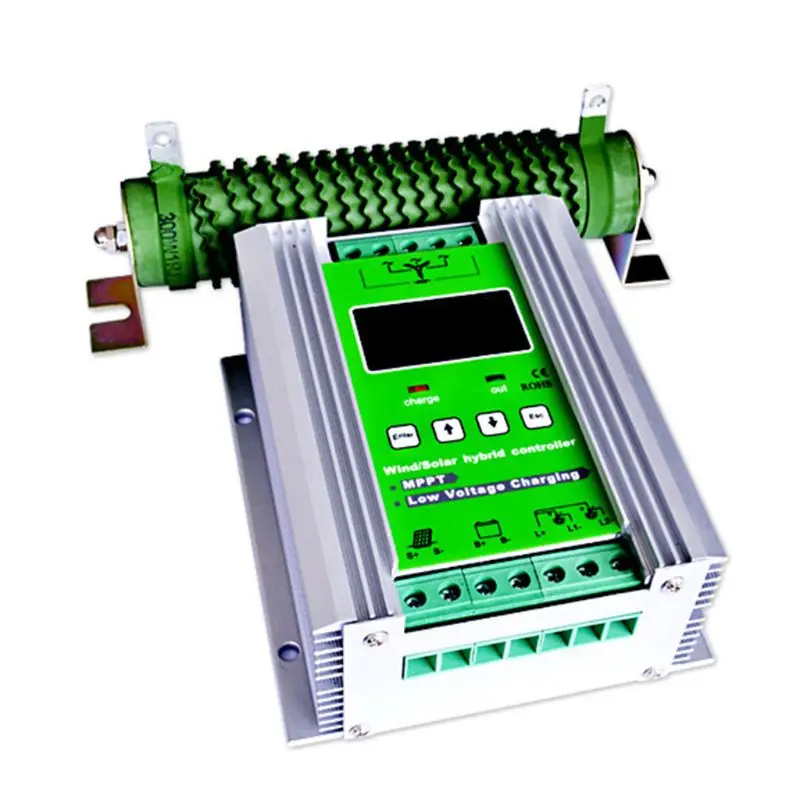 

Auto 600W 800W 12/24V LCD Wind Solar MPPT Boost Hybrid Charging Controller LCD