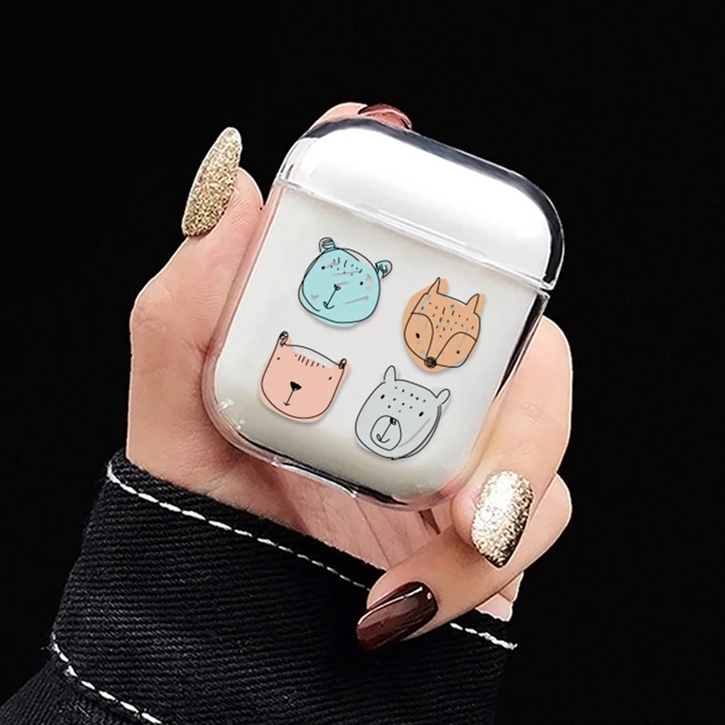 Чехол для Airpods, чехол с милым КАКТУСОМ и милым сердцем, прозрачный жесткий чехол на Airpod, защитный чехол для Air Pods, 1, 2, чехол