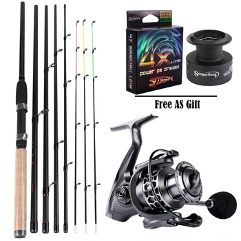 

Sougayilang 3.0M Feeder Carbon Rod Sets with Spinning fishing Reel 3 Sections L M H Power Fishing Rod Combon Feeder Rod Pesca