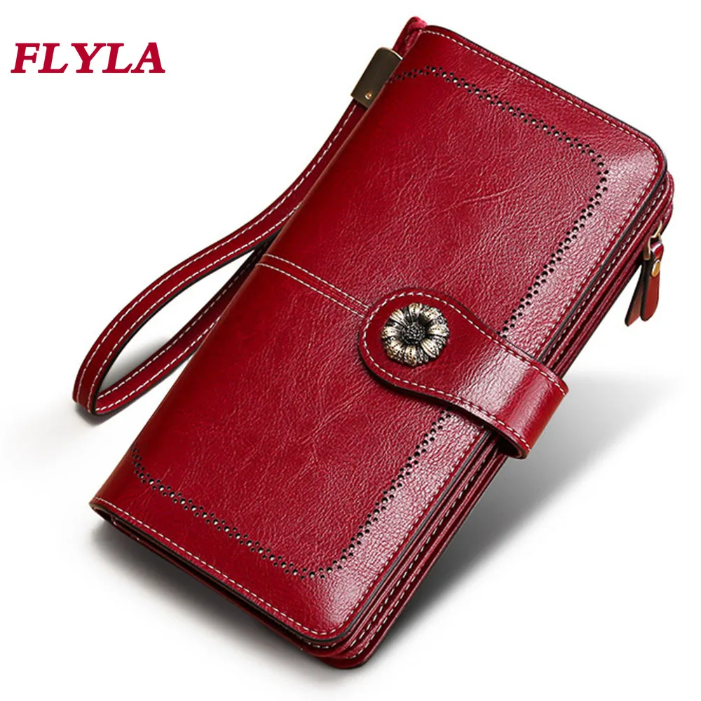 Rfid Leather Women Wallet 2022 New Fashion Large Capacity Multifunctional Clutch Wallet Long