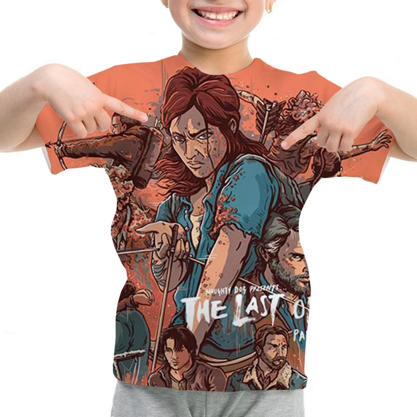 

The Last of Us 3D Print Tops Ellie Joel T Shirt New Fashion Game Short Sleeve Girls Children Kids Harajuku Streetwear Print Tops