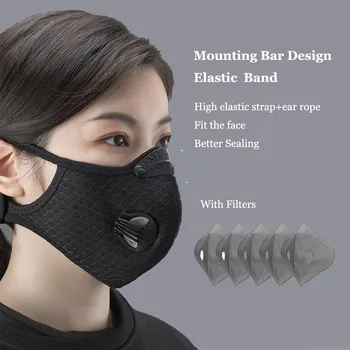 

ROCKBROS Sport Face Mask Activated Carbon Filter Dust Mask PM 2.5 Anti-Pollution Running Training MTB Road Bike Cycling Mask