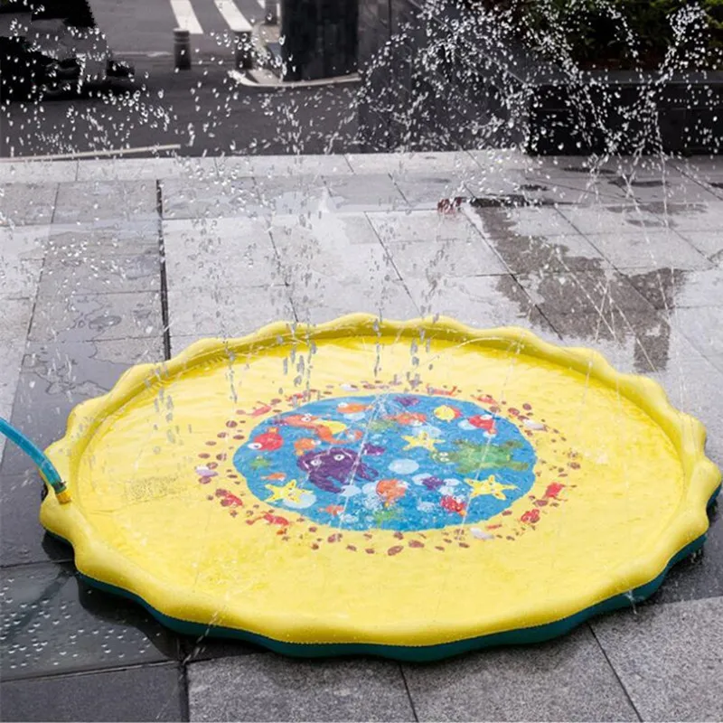 Kids Sprinkler Play Pad Mat Outdoor Lawn Beach Sea Animal Inflatable Water Spray Water Games Beach Mat Cushion Activity Toys - Image 4