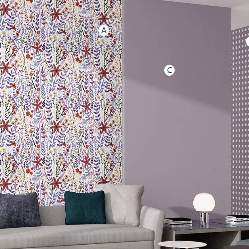 Modern Flower Pattern Self-Adhesive Wallpaper Living Room Background Furniture Sticker DIY Home Decoration Wallpaper Mural