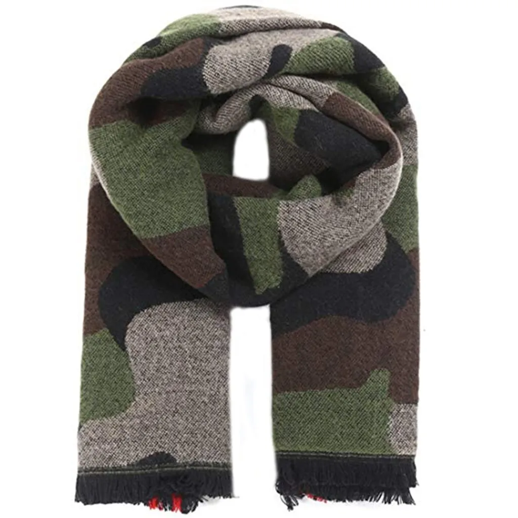 Кашемировый зимний полушерстяной платок шарф женский кашемировый Камуфляжный кашемировый шарф-платок