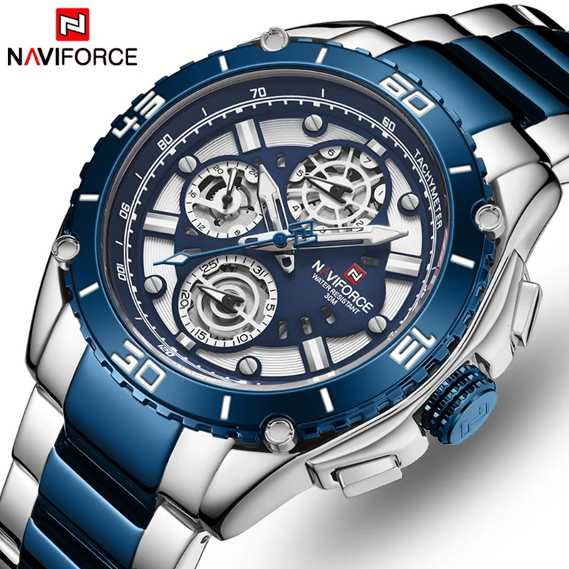 NAVIFORCE мужские часы брендовые Роскошные спортивные аналоговые кварцевые военные