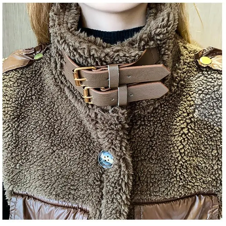 Новая повседневная теплая шерстяная жилетка женская модная цветная туника с карманами на шнуровке жилет из овечьей шерсти