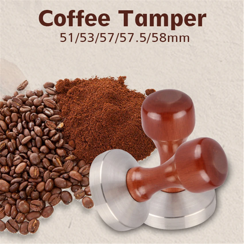 304 Stainless Steel Wooden Handle Tamper 51/53/57/57.5/58mm Coffee Espresso Powder Accessories For Barista | Дом и сад