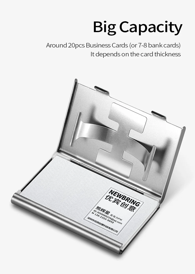 New Bring Card Holder Metal Wallet for Men Business Card Case Automatical Aluminium Credit Organizer Wallet Minimalism