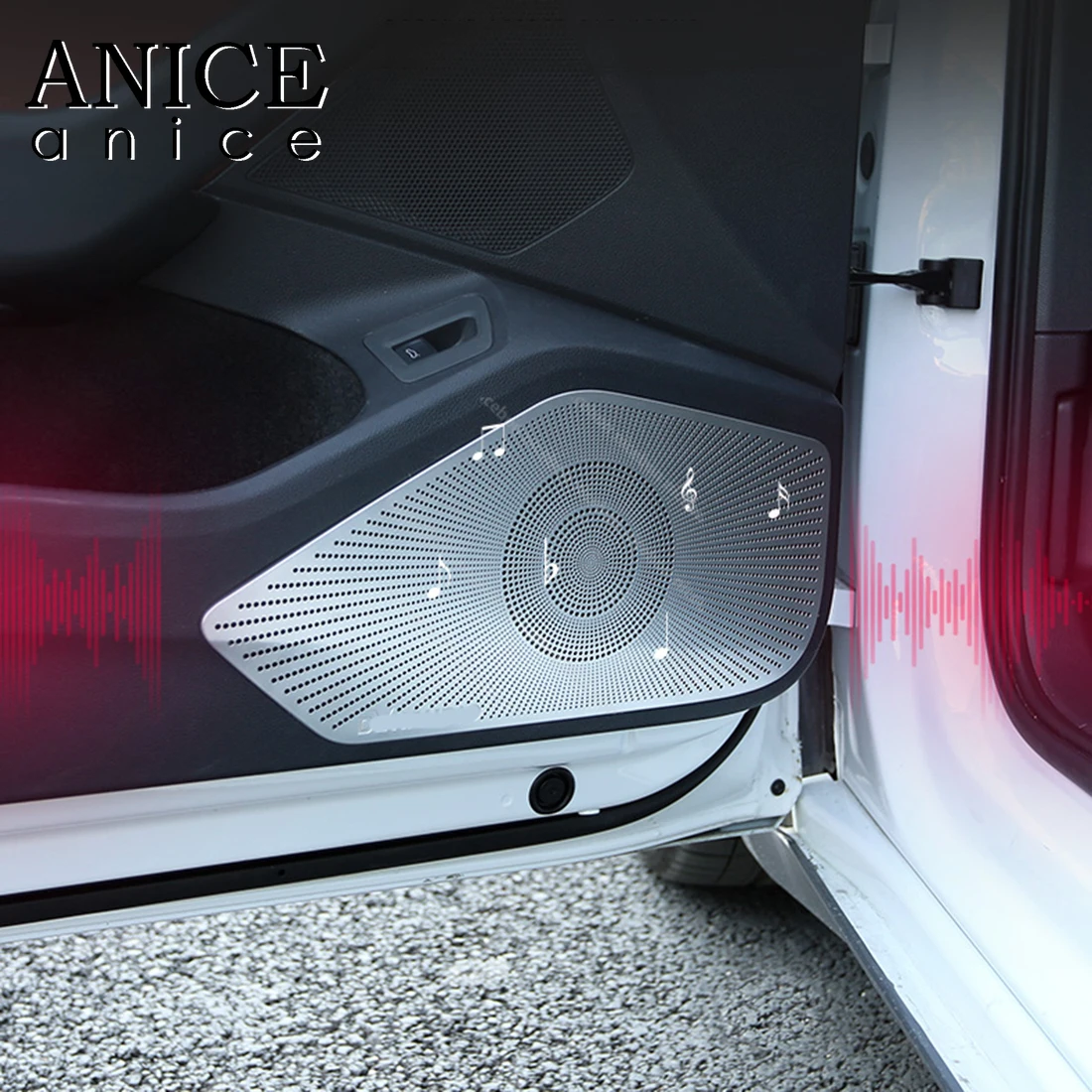 Stainless steel Door Stereo Speaker Panel Cover Trim Fit For Volkswagen Arteon