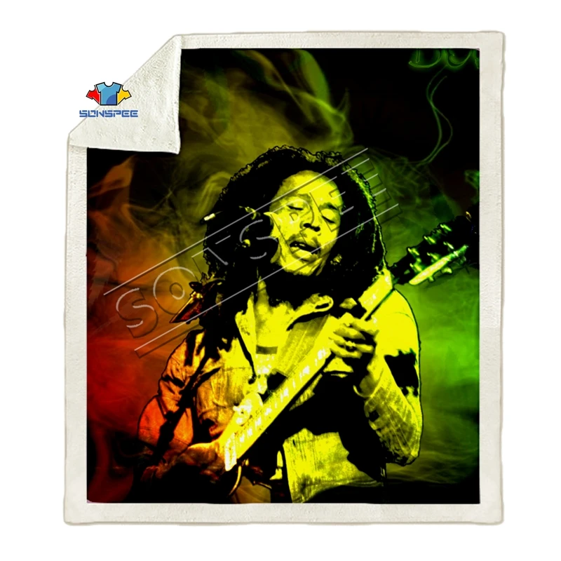 3D принт певица Боб Марли Флисовое одеяло путешествия шерпа стеганное одеяло для дивана согреться пледы плюшевые одеяла покрывало