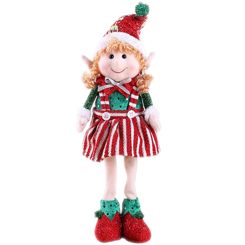 

Christmas Xmas Tree Decoration Hanging Ornaments Long-Legged Elf Christmas Doll Elf Extendable Legs Gift Dolls for Home Decor