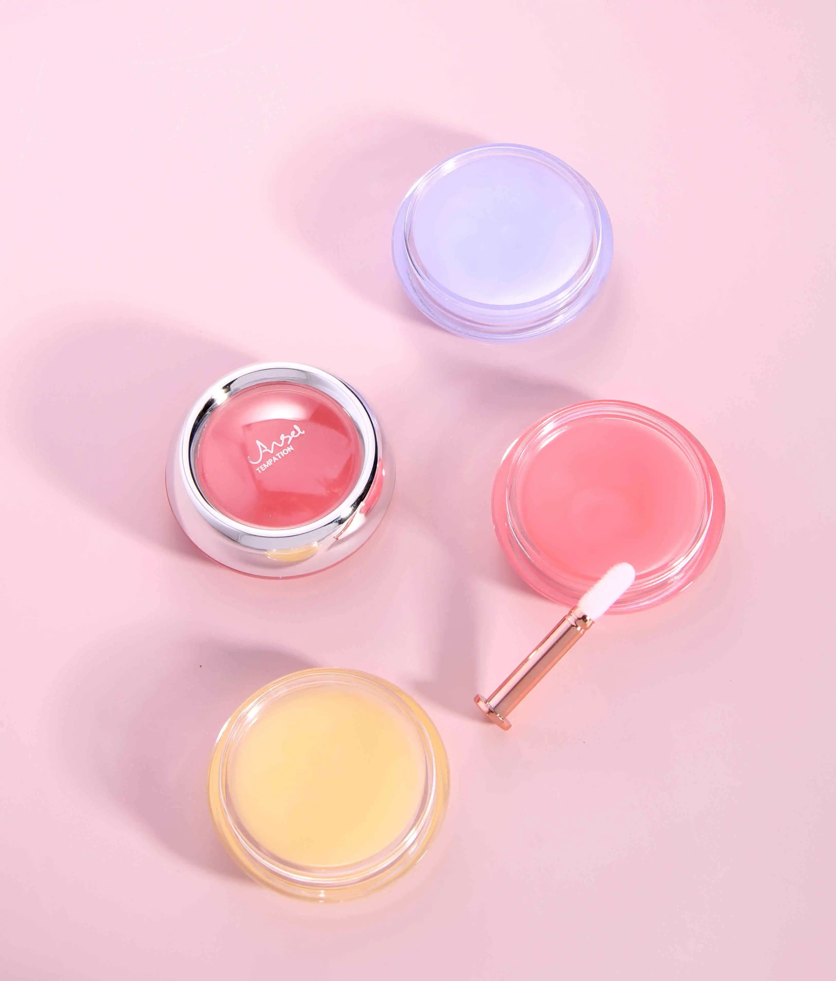 3pcs/set moisturizing lip mask with brush temperature change color pink transparent gel long lasting lip repaire cream MA043