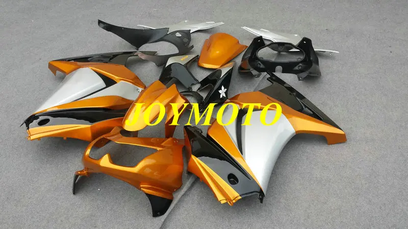 Инъекции обтекатель комплект для KAWASAKI Ninja ZX250R 08 09 10 12 EX250 ZX 250R 2008 2010 2012 оранжевый серебро Обтекатели+ подарки KB95