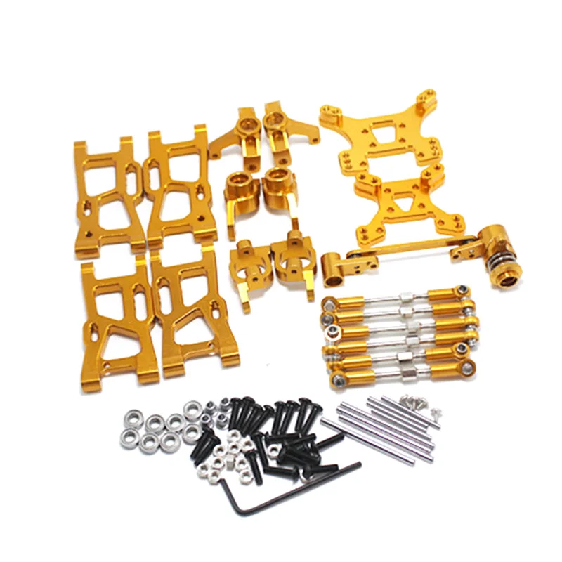 

Upgrade Parts for WLtoys 1: 14 144001 RC Car Metal Steering Swing Arm Base C Rear Hub Seat Servo Pull Rod,Yellow