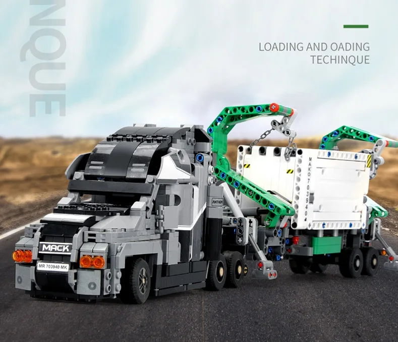 Ewellsold, 1202 шт., Technic Mack Anthem, совместимая с автомобилем, модель грузовика, строительные блоки для мальчиков, подарки на день рождения, детские игрушки для детей