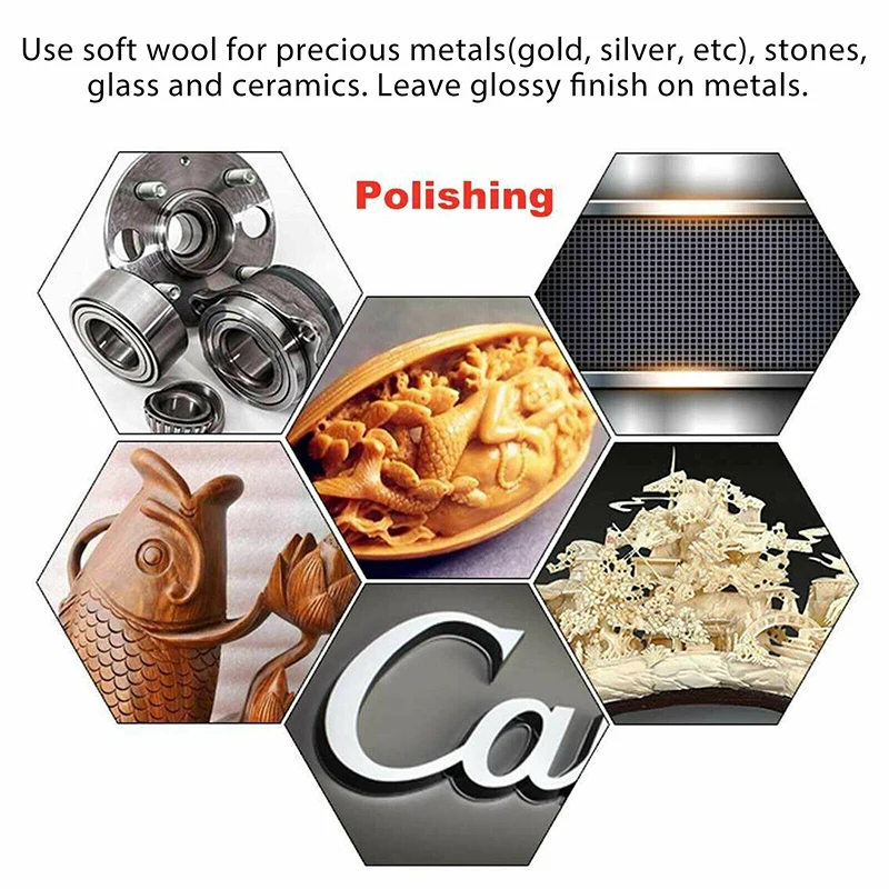 100PCS Wool Felt Mounted Mandrel Polishing Buffing Wheels Grinding Bits Kit Multifunctional For Dremel Tool Attachment