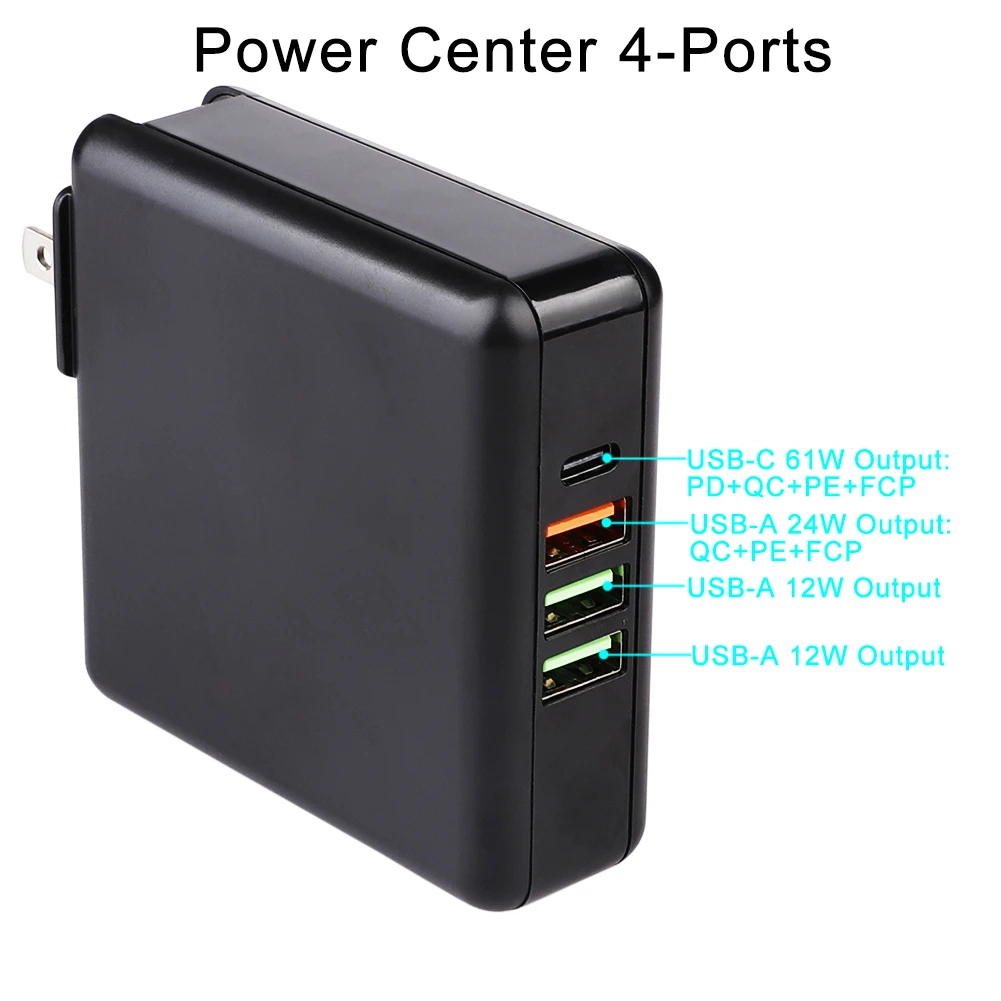 Горячая 61 Вт PD Тип C USB быстрое зарядное устройство для huawei ноутбук адаптер питания быстрая зарядка Телефон Зарядное устройство USB для планшета США ЕС Великобритания 3 Разъем