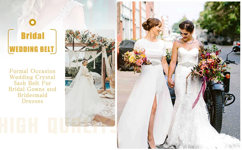 TOPQUEEN S01 Rhinestone Women's Belt Bride Belts Bridal Sashes Wedding Accessories Belts For Evening Party Prom Gown Dress