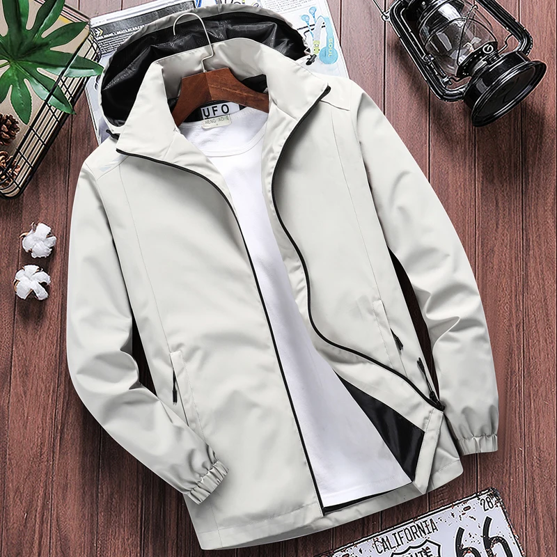Men's Casual Hooded Bomber Jacket Spring summer Hip Hop Windbreaker waterproof Sportswear Jackets and Coats men clothing 7XL 8XL Men's Casual Hooded Bomber Jacket Spring summer Hip Hop Windbreaker waterproof Sportswear Jackets and Coats men clothing 7XL 8XL