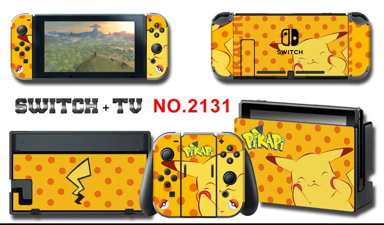 1set New Cute Anime Full Body Sticker for NS Switch Protective Cover Skin Colorful Art for Game Console Joy-Con Controller Decor