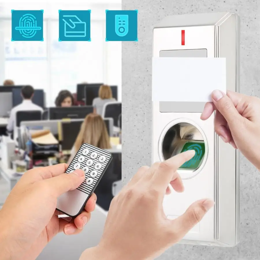 Metal IP66 Waterproof Fingerprint Access Controller Door System 125KHZ ID Card Reader Home Office Security |