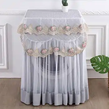 

New Romantic Lace Washing Machine Cover Dustproof Embroidery Floral Home Decor Protector Washing Machine Covers 60*60*85cm