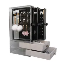 

50% HOT SALES!!! Dust-proof Earrings Ear Studs Display Stand Holder Bracelet Jewelry Storage Rack